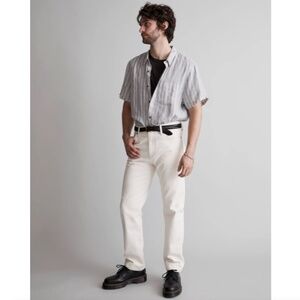Madewell Linen Perfect Short-Sleeve Shirt - size Medium